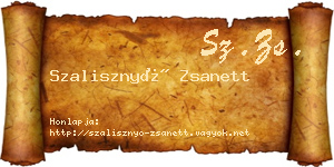 Szalisznyó Zsanett névjegykártya