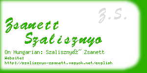 zsanett szalisznyo business card